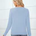 QUALFORT Women's Sweater 100% Cotton Long Sleeve Pullover Sweater Soft Lightweight Knit Tops 2025, Size M
