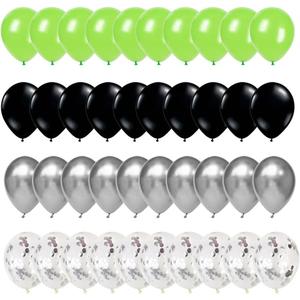 Lime Green Silver Black Balloons Set for Video Game Party,Green Black Balloon Silver Lime Green Balloon for Miner Birthday Graduation Wedding Baby Shower Party Decoration