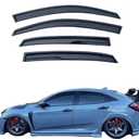 Tape-On Window Visors Rain Guards Shield for 2016-2021 Honda Civic Hatchback, Window Wind Deflectors Vent Shades for 16-21 Civic (Not Fit for Sedan),Vent Visors,Car Accessories-4pcs