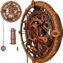 WOODEN.CITY Steampunk 3D Puzzle Clock DIY Mechanical Wall Clock Kit for Adults Unique Engineering Gift and Vintage Décor - 3D Wooden Puzzles for Adults