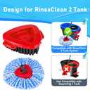 7 Pack Spin Mop Head for O-Ceda RinseClean 2 Tank System, 4 Triangle Microfiber Mop Replacement Refills, 2 Upgraded Scrub Brush & Base Head Deep Clean Mop Head for Home Office Bathroom