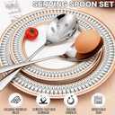 Mwellewm 6 Pcs Serving Spoons Set 9.5 Inch Large Stainless Steel Serving Spoons for Buffet Silver 3 Serving Spoons 3 Slotted Serving Spoons Dishwasher Safe for Parties Kitchen Buffet Catering Dinner