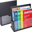 2 Pack Brochure Holder, 8.5x11 Wooden Sign Holder with Acrylic Divider, Literature Organizer Magazine Holder Flyer Display Stand, Countertop Organizer for Magazine, Pamphlet, Menu, Journals