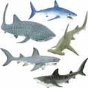 Safari Ltd. Shark Toy Set - Figurines of Great White, Tiger, Whale Shark, Hammerhead, and Mako - Play Set for Boys, Girls & Kids 3+