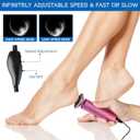 Dermave Electric Foot Callus Remover, Callus Remover for Feet, Foot File Grinder Tool with Speed Controller, Electric Callus Remover with 60pcs Replacement Sandpaper Disk for Women Men, Pink