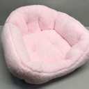 Hollypet Sherpa Fleece Dog Bed, Self-Warming Pet Bed for Small-Sized Dogs Cats Sleeping Bag Cushion, Rectangular Pet Bed, Pink