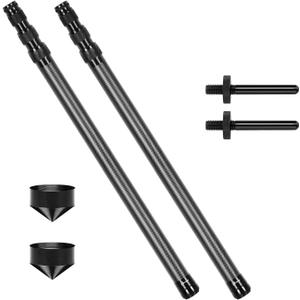 Telescopic Tarp Poles, Canopy Adjustable Carbon Fiber Poles Set of 2, Portable & Lightweight Tent Tarps for Awning, Camping, Hiking 67"