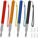 Chinco 2 Pieces Retractable Teacher Pointer for Classroom Teaching Whiteboard Telescopic Pointer with Lanyards and 6 Pieces Extra Felt Nibs for Teachers Coach(47 Inches)