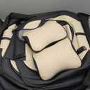 Auto Car Seat Covers Accessories Full Set Leather Cushion Protector Breathable Waterproof Seat Cover for Cars Universal Fit (Black&White, Front Pair and Rear)