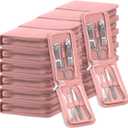 Manicure Set Bulk, Nail Clippers Kit Stainless Steel Fingernail Clippers Set, Sturdy Nail Tip Cutter Trimmers Professional Grooming Toenail Clippers Personal Pedicure Kits 8 in 1 (Pink 24 Pack)
