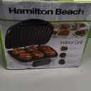 Hamilton Beach Electric Indoor Grill, 6-Serving, Large 90 sq. in. Nonstick Easy Clean Plates, Floating Hinge for Thicker Foods, 1200 Watts, 6.38"D x 12.68"W x 13.78"H , Silver (25371)