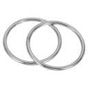 PATIKIL 3.5" Metal O Ring, 2 Pcs Heavy Duty 304 Stainless Steel O Rings Welded Round Rings for DIY Crafts Hardware Belt Dog Leash Macrame, 6x90mm