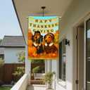 IVN Happy Thanksgiving Dogs Garden Flag 12x18 Inch Double Sided Autumn Harvest Pumpkin Outdoor Yard Flag for Home Front Door Lawn Porch Patio Decor