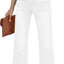 GRAPENT Women's 90s Outfit Jeans High Waisted Stretchy Jeans Bootcut Bell Bottom Petite Color Off White Size 4 Size 6