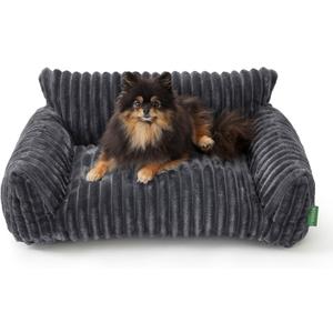 Cute Couch Bed for Pets, Supportive Cat Sofa for Indoor Cats, Small Dog Sofa Bed for Small Dogs, Grey, 24 inches (24.0"L x 18.0"W x 10.0"Th)