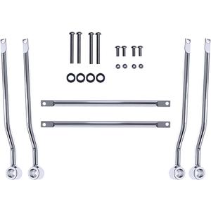 Universal Motorcycle Saddlebag Side Support Bars Mounting Brackets Compatible for Harley Honda Yamaha Suzuki Kawasaki (Silver)