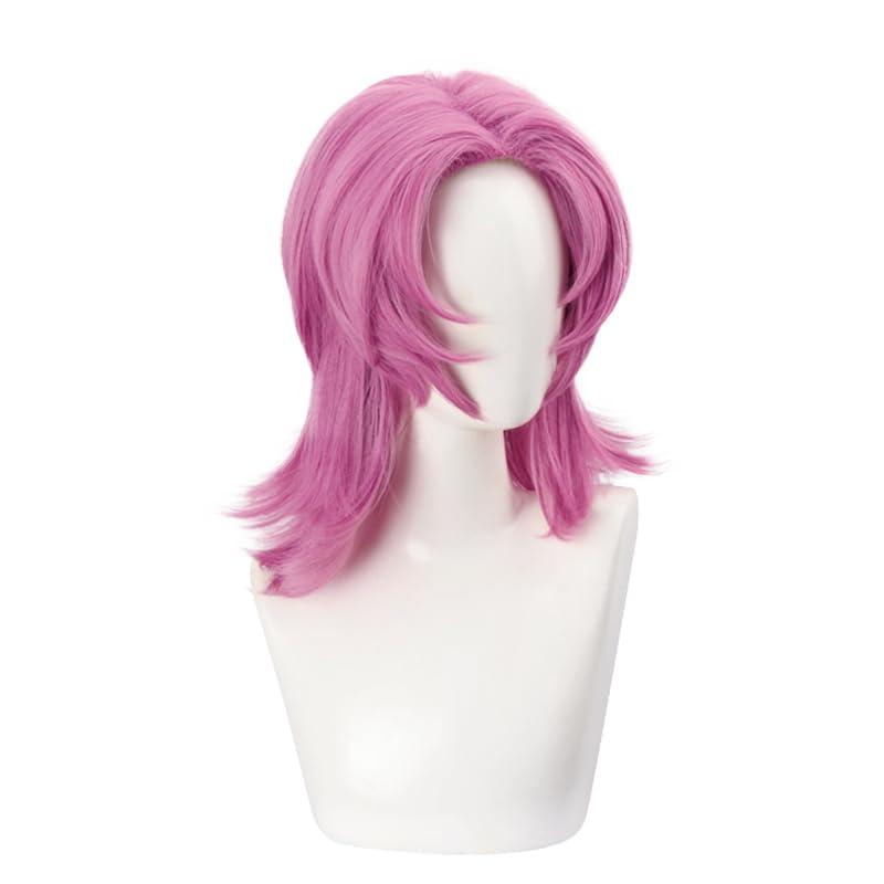 C-ZOFEK Anime Cosplay Wig Mens Singer Dance Group Short Wigs Halloween Costume Hairs (Pink-B)