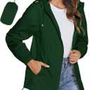TCOT Womens Rain Jackets Waterproof Windbreaker Jackets lightweight Portable Rain Coat (Beige, XXL)