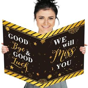 4 Pack Idealmuzik Farewell Party Decorations, Jumbo Farewell Card With Envelope, We Will Miss You Going Away Gift for Coworker Men Women, Goodbye Good Luck Retirement Card Guest Book Party Supplies