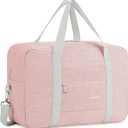 For Spirit Airlines Personal Item Bag 18x14x8 Foldable Travel Duffel Bag Tote Carry on Luggage Duffle Overnight for Women and Men (3112-Thick Series Pink (with Shoulder Strap))