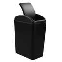 Cand 1 Pack 4 Gallon Garbage Can, Plastic Trash Can with Swing Lid, 16 L (Black)
