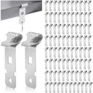 Blulu 100 Pcs Z-Purlin Clips for Angled Flanges 1/8"-1/4" Thick, Z Clips Steel Hanging Clamp for Suspending Grid Wire and Jack Chain from Bar Joists and Purlins (Silver)
