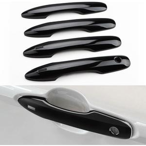 Snap-on Door Handle Cover Compatible for 2018-2025 2026 Toyota Camry Accessories No Adhesive Handle Protectors for 2020-2025 2026 Toyota Corolla Glossy Black