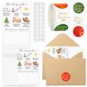 Tenceur 25 Sets Christmas Employee Thank You Gift Card Holder with Envelopes Stickers Money and Gift Card Sleeves for Holiday End of Year Coworker Office Celebration, 4 x 6 In