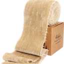 Ribbli Light Champagne Velvet Ribbon 3 Inch Handmade Frayed Vintage Christmas Ribbon for Gift Wrapping Christmas Tree Ornament Wreath Craft Home Decor-3 Yards