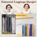 4 Pack Legging Organizer for Closet, Ginyoyo Metal Gym Clothes Organizer w/40 Clips Holds 40 Leggings, Hangers Space Saving, Closet Organizers and Storage, Room Organization Essentials, White