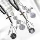 Car Rearview Mirror Accessories - NFC Cross Scripture Keychain Inspirational Card Christian Ornament Angel Heart Wings Blessing Lucky Beads Decoration Gifts for Women Christmas Thanksgiving