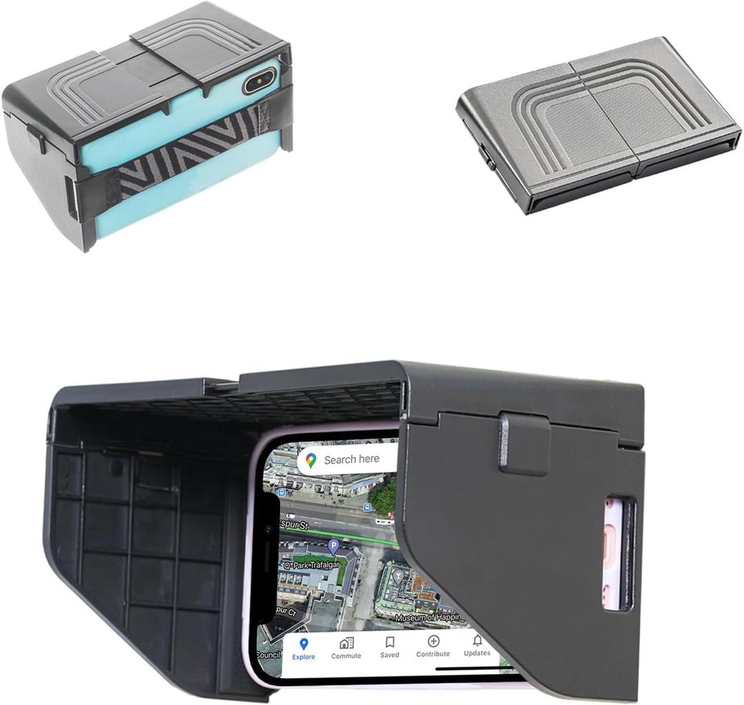 TFY Sun Shade Visor for Mobile Phones & Remote Controllers - Clear Visibility, Easy Setup