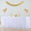 White Tulle Tablecloth for 6 Foot Rectangular Tables 72 x 30 Inch White Table Cloth Rectangle 6ft Wrinkle Free Table Cover with Tutu Skirt for Wedding Birthday Party Buffet Banquet Tablecloths