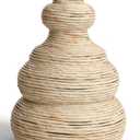 Fllamo Faux Seagrass Floor Vase for Home Decor, Decorative Woven Vase 10''x 10''x 14'', Unique Home Decorations Gift with Abstract Bubble Shape