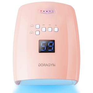Rechargeable UV LED Nail Lamp, 66W Professional Led Nail Night for Gel Nails, Cordless Nail Lamps for Gel Polish, Gel Polish Nail Dryer, Portable UV Nail Lamp (Pink)