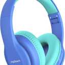 Kids Bluetooth Headphones, Lightweight Wireless Headphones for Kids, 85/94dB Volume Limited, 60 Hours Playtime, Bluetooth 5.3, Over-Ear Toddler Headsets with Built-in Mic-Blue