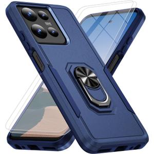 for Moto G 2025 Case [Not Fit Power/Stylus] [15 FT Military Grade Drop Protection], Motorola G 5G 2025 Case with 2X Tempered Glass Screen Protector, Shockproof Phone Case for Moto G 5G 2025 Dark Blue