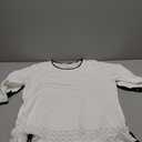 AKEWEI Ruffle Sweater for Women Cropped Spring Peplum Tops Fall Sweaters Dressy Casual Boho Top Womens Work Shirts White L