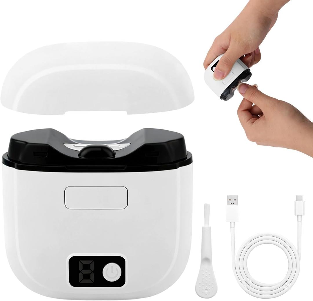 3 in 1 Electric Nail Clipper for Seniors with LED Light & 3 Speeds,Electric Nail File,Safe Electric Automatic Nail Trimmer with Storage for Adults,Children,Home and Travel Essential(White)