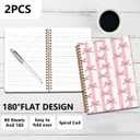 2 x 2 Pcs Pink Bow Spiral Notebook, Coquette Preppy Spiral Notebook for Women Friends Girls, 160 Pages Trendy Hardcover Journaling Notebooks for Business Writing Travel Home Office Aesthetic Notebooks