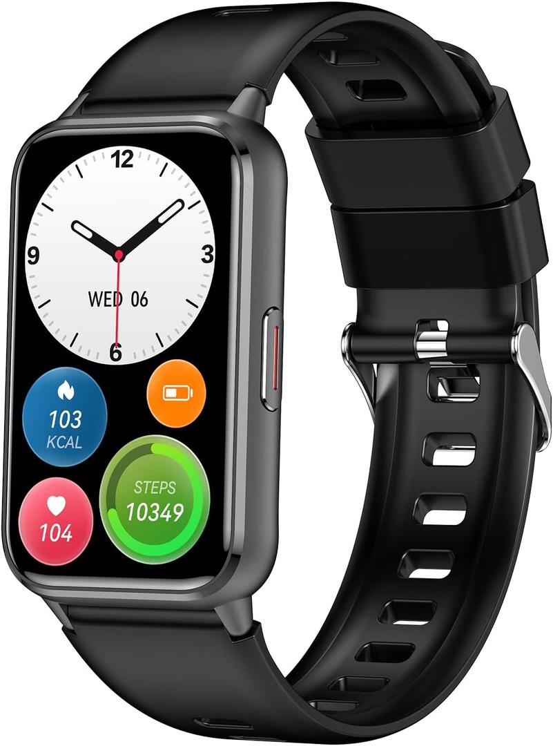 Fitness Tracker (Answer/Make Calls), Smart Watch for Women Men, with 1.47 AMOLED Always-On Display, 24/7 Heart Rate, Sleep Tracking, 110+ Sport Modes, Waterproof, Compatible for Android Phone (Black)