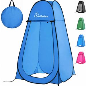WolfWise Pop Up Shower Tent for Camping Essentials, Compact & Lightweight | Portable Instant Changing Tent with Window & Carry Bag, Privacy Dressing Room Bathroom for Outdoor, 6'3"/6'11" H, Standard: 6'3" H, 39.4" W