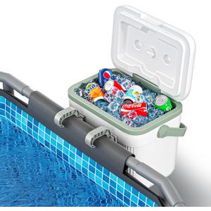 Pool Cooler for Above Ground Pools, Insulated Poolside Cooler with Handle, Keeps Ice for 1-3 Days, Portable Poolside Ice Chest Swimming Pool SPA Accessories