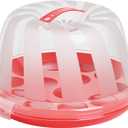 Cake Cupcake Carrier with Lid and Handle | 9" Round Cake Container Holder with Dome Cover | Plastic Pie Carrier Cake Storage Container | Easy Transport for Bunt Cake Keeper Platter Tray