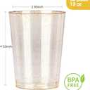 Goodluck 12 oz 50 PCS Gold Glitter Plastic Cups, Disposable Glitter Cups, Elegant Plastic Cocktail Glasses, Fancy Party Cups for Wedding, Birthday, Holiday