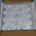 The Tiles Plaza 10-Sheet Peel and Stick Backsplash, Carrara White Hexagon Stone Composite Marble Looks Self Adhesive Wall Tile, Stick On Tiles for Kitchen Bathroom Shower, Cover 9 Sq Ft. (11.3" x 11.4")