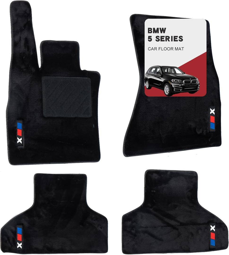 Custom 3D car mats for BMW X5 2014-2018 Wool Carpet Car Mats - Glowing, Anti-Slip, All-Weather Full Coverage with Logo