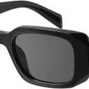 mosanana Trendy Rectangle Sunglasses for Women Men-Goulding (C1-black)