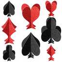 Zhanmai 8 Pcs 3D Casino Table Centerpieces Casino Theme Party Decorations 3D Poker Supplies in 2 Sizes 8 Inch 5 Inch Red Black for Las Vegas Game Night Bachelor Birthday Adults Party Favor
