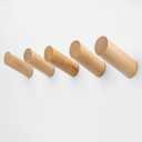 evory 5 Pack Natural Wooden Coat Hooks Wall Mounted(Heavy Duty Entryway Wall Hangers)(Handmade Rustic Hat Hooks Includes 5 Leather Strap) for Keys Hat Coat Shower Curtain Playroom Bathroom Decor